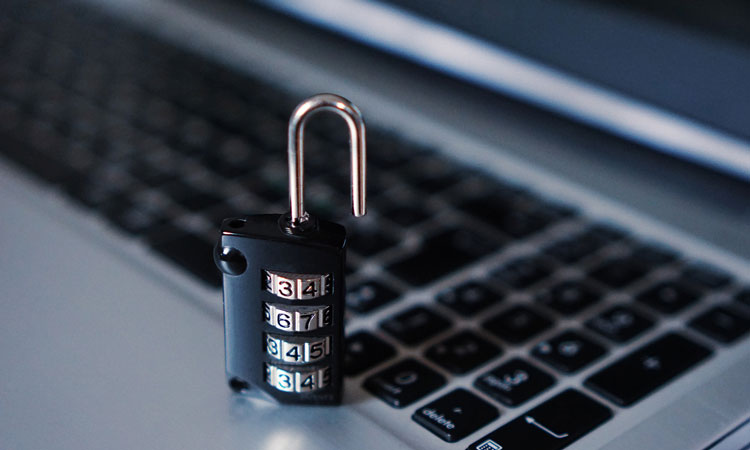 Unlocked black number lock on laptop keyboard