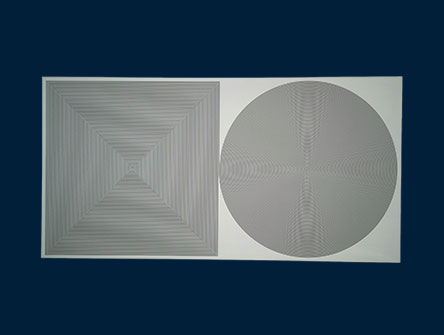 A square and a circle design very close to each other. 
