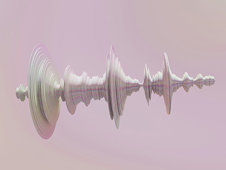 3d rendering of a speech's sound wave.