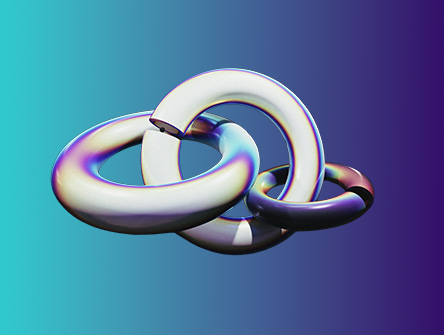 Three interlocked rings. 