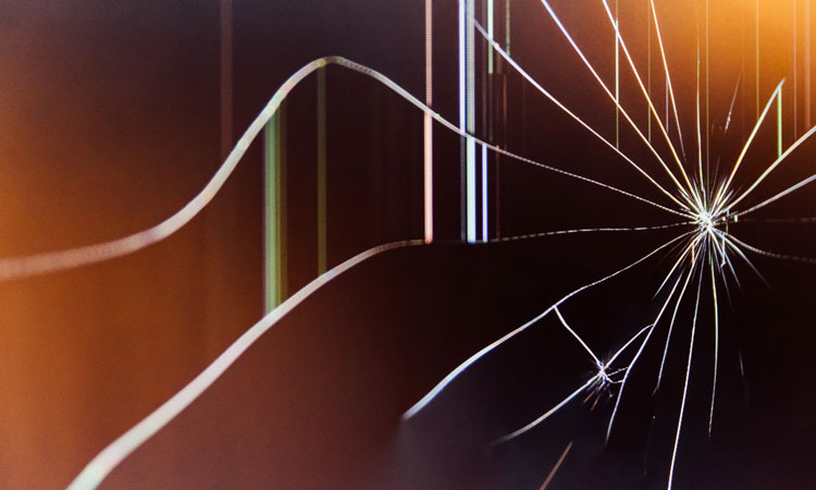 Shattered glass pane