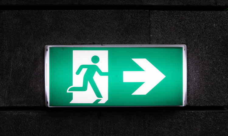 Green exit sign