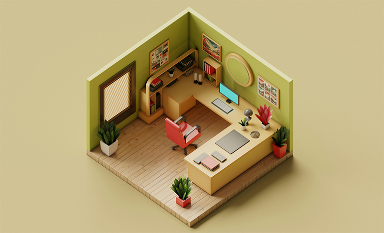 A miniature home office.